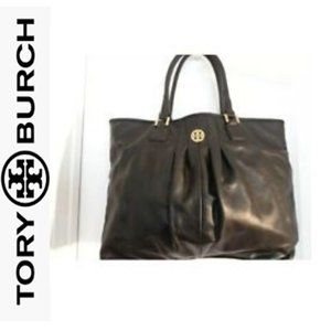 TORY BURCH VERONA LEATHER PLEATED SATCHEL